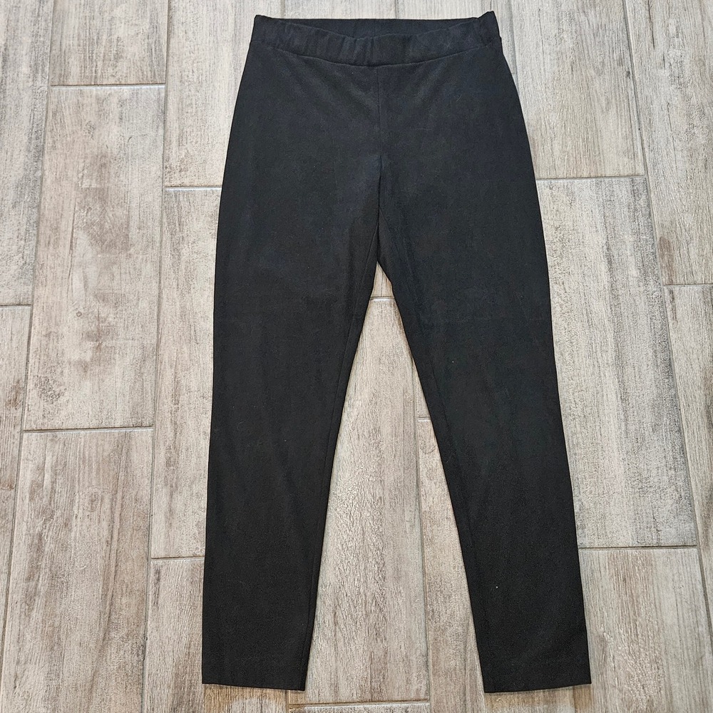 Wolford Leggings Womens 12 Black Faux Suede Elastic Waist Pull On Minimalist